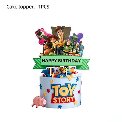 Toy Stories Theme Birthday Party DIY Decoration Toy Inspire Backdrop Hot Anime Cartoon Paper Plate Cup Birthday Party Supplies