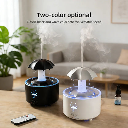 Ultra Quiet Raindrop Humidifier with 7 Color Light Aromatherapy Diffuser for Bedroom Desktop Sleep Aid Creative Gift