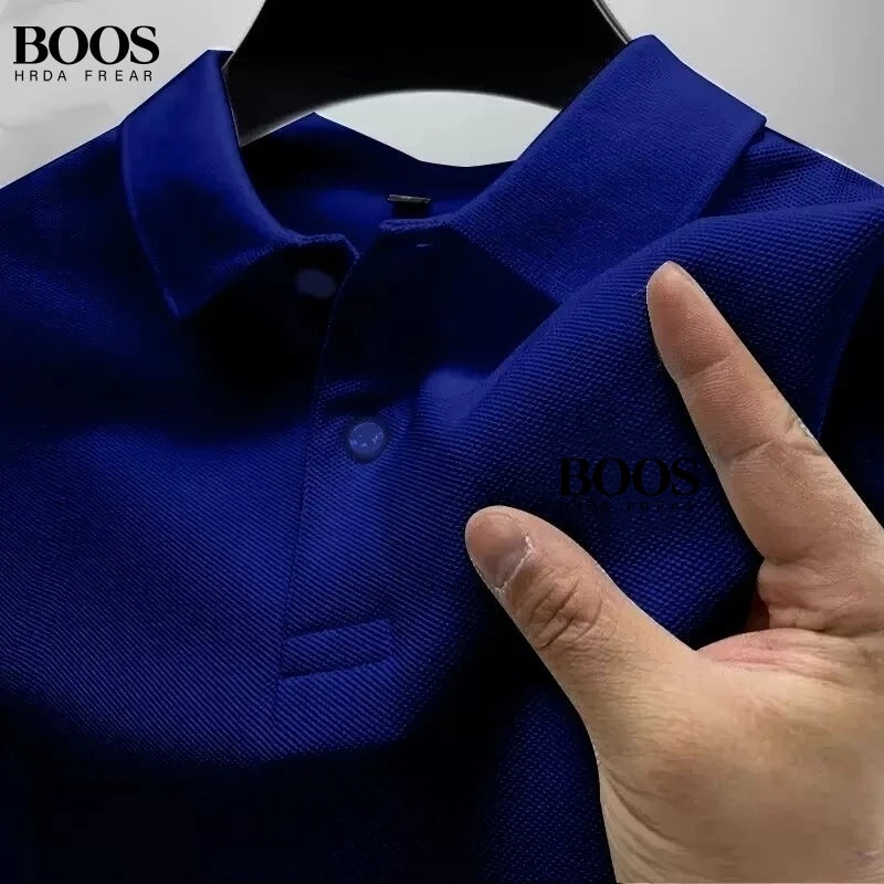New Men's High-Quality Short-Sleeved Polo Shirt, Summer Fashion, Casual, Comfortable, Breathable Top