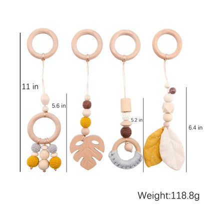 Baby Gym Wooden Carpet Activities for Babies Tent Pendent Hanger Activities for Baby Stroller Toys Wooden Room Activities Gym
