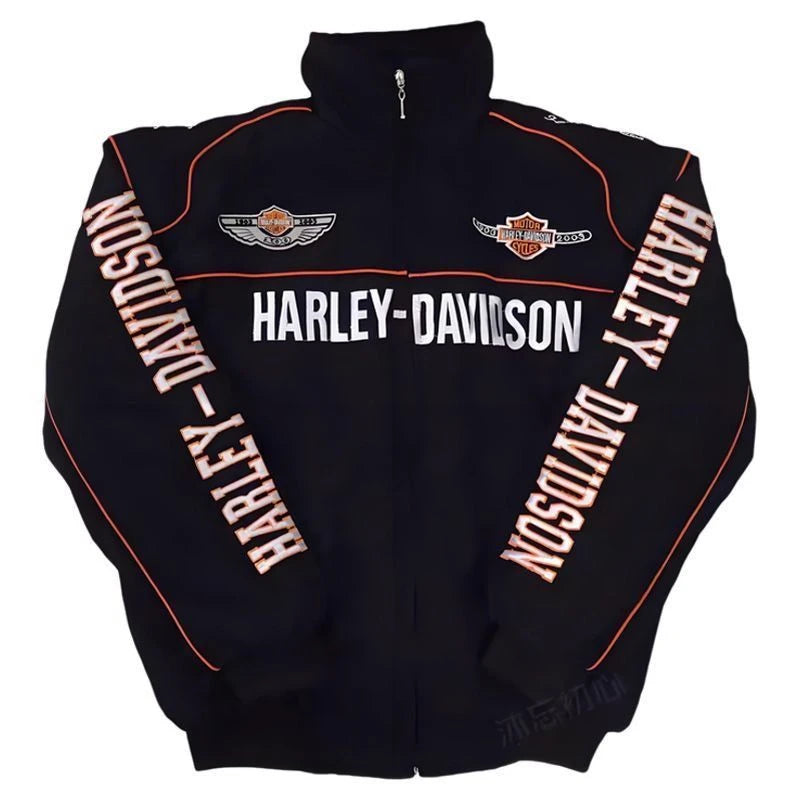 Harley Davidson Man Racing Jacket Autumn Winter Embroidery Thick Coat Outdoor Keep Warm Lady Motorcycle Cycling Uniform Jacket