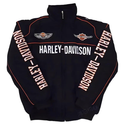 Harley Davidson Man Racing Jacket Autumn Winter Embroidery Thick Coat Outdoor Keep Warm Lady Motorcycle Cycling Uniform Jacket
