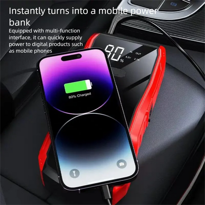 High Capacity 12V Car Jump Starter Portable Emergency Battery Booster Auto Start Power Bank for Vehicle Dead Battery