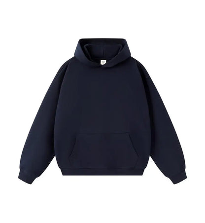 DIY Custom LOGO 450gsm Cotton French Terry Oversized Drop Shoulder Hoodie Men Grey Blue Street Wear Hip Hop Comfortable Hoodie