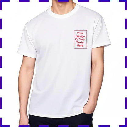 Your Design Here T Shirts Cotton Custom T-Shirt Make Your Design Logo Text for Men and Women Personalized Tshirt Summer Presents