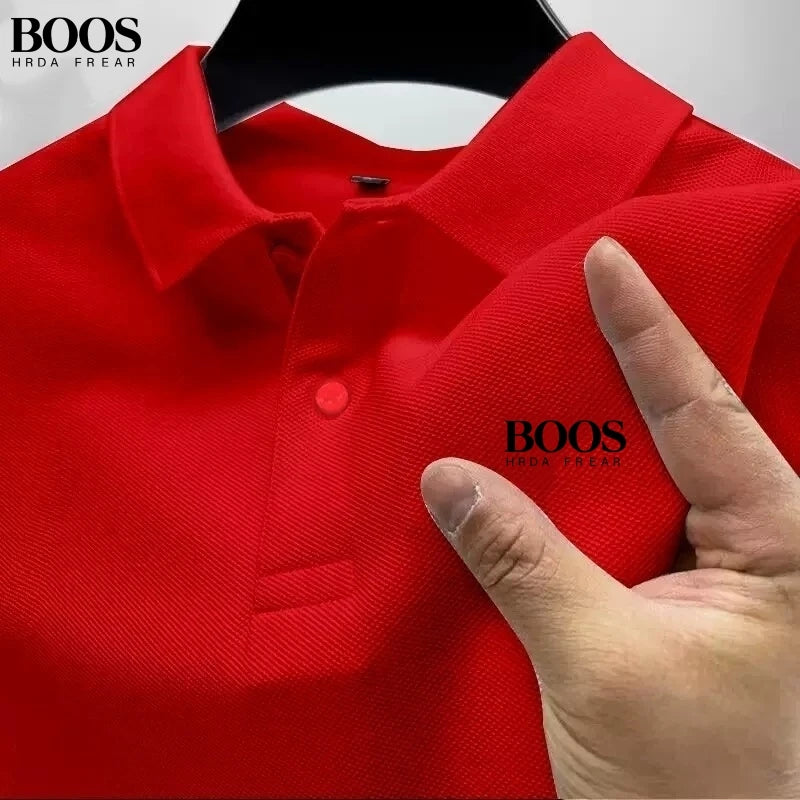 New Men's High-Quality Short-Sleeved Polo Shirt, Summer Fashion, Casual, Comfortable, Breathable Top