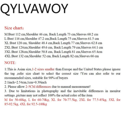 QYLVAWOY 100% Real Wool Man Jacket Winter Men's Wool and Trench Coats Mid-Length Jackets Stand Collar Coat Warm High Quality