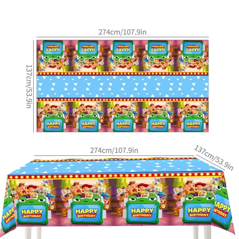 Toy Stories Theme Birthday Party DIY Decoration Toy Inspire Backdrop Hot Anime Cartoon Paper Plate Cup Birthday Party Supplies
