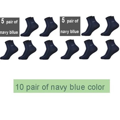 10 Pairs/Lot Men's Bamboo Crew Socks Comfortable Breathable Casual Business Socks High Quality Brand Guarantee Male Gift Set