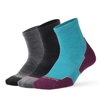 ZEALWOOD Marathon Running Socks, Men's Women's Outdoor Merino Wool Sports Compression Socks Breathable Cushion Cycling 1/3 Pairs