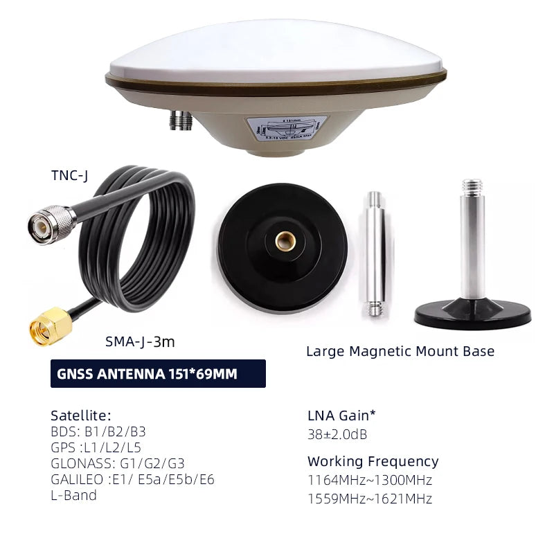 HONGXIN Full-Band RTK GNSS Antenna, High-Precision Multi-Constellation GPS for Surveying & Mapping, SMA/TNC Connector