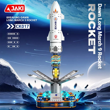 JAKI Long March 9 Space Rocket MOC Building Blocks DIY Aerospace Model STEM Educational Toy Kids Birthday Christmas Gift