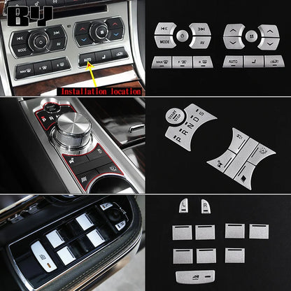 For Jaguar XF 2012-2015 Aluminum Alloy Car Central Control Gear Shift Panel Buttons Covers Stickers Trim Interior Accessories