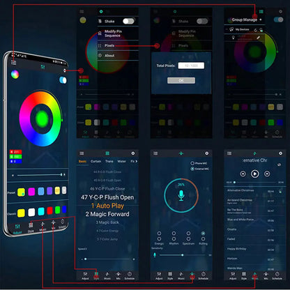 Symphonic  APP Control 256 Colours LED Skylight Ambient Light Atmosphere Sunroof Light Car Roof Panoramic car roof ambient light