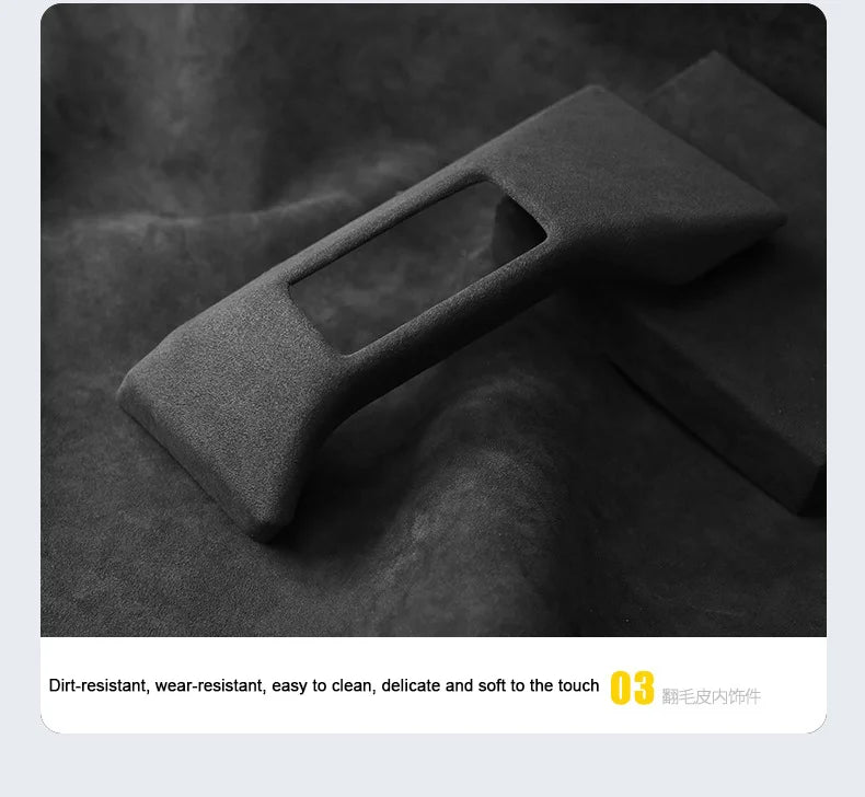 TOP Suede Car Interior Panel Trim Decoration For Great Wall WEY Tank 300 2021 2022 2023 Gear Shift Cover Modification Accessory