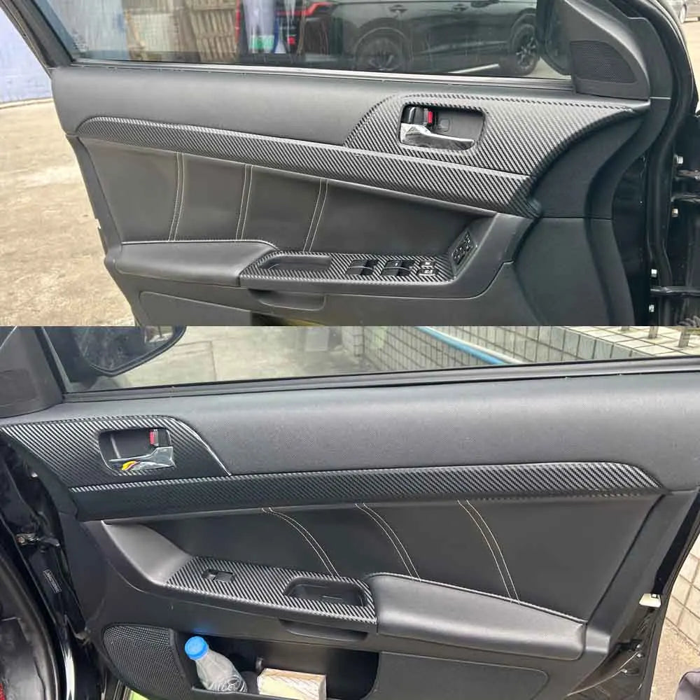 For Mitsubishi Lancer EX2009-2016 Interior Central Control Panel Door Handle Carbon Fiber Stickers Decals Car styling Accessorie