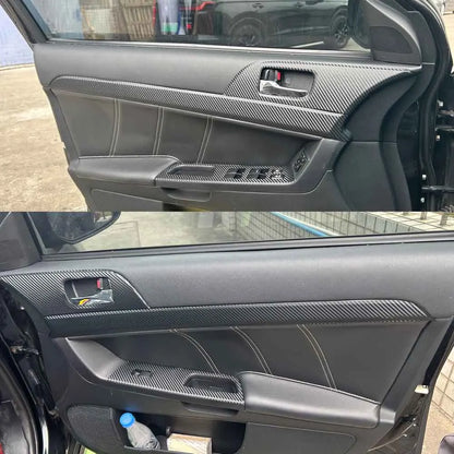 For Mitsubishi Lancer EX2009-2016 Interior Central Control Panel Door Handle Carbon Fiber Stickers Decals Car styling Accessorie