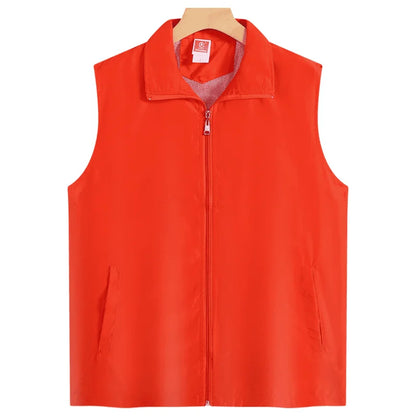 Fashion Vest Custom Logo Solid Color Sleeveless Vest Embroidery Company Team Brand Design Thin Charity Vest Print Pattern Text