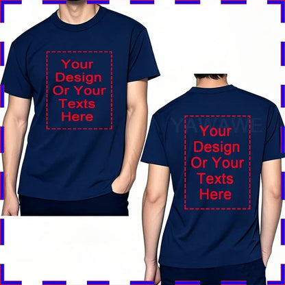 Customized Tee Shirt For Men Design Your Logo Here Cotton Unisex Tshirt  Cotton Summer Top Fashion Unisex Tshirt