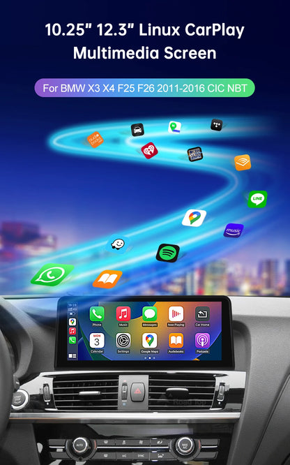 1920*720 Multimedia Touch Screen For BMW X3 F25 X4 F26 2011-2016 Wireless Carplay Display Android Auto Car Radio Player