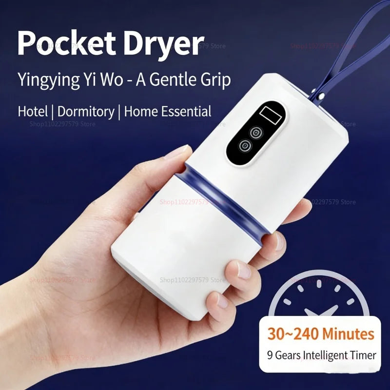 Household Clothes Dryer Mute Mini Laundry Dryer For Travel Dorms Foldable Electric Drying Machine Shoes Dryer With Dry Bag