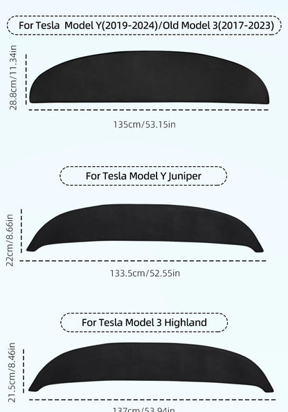 For Tesla Model Y Juniper Suede Leather Dashmat Model 3 Highland Car Dashboard Cover Pad Dash Mat SunShade Carpet Accessories