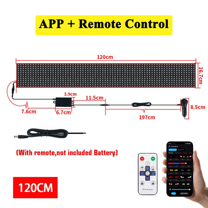 LED Truck Car Devil Eye Dynamic Pixel Panel Light Soft Foldable Lighting Scrolling 12V 24V For Board Windshield APP Remote