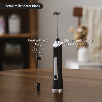 Mini Eggbeater Milk Coffee Blender Handheld Cream Whipper Latte Cappuccino Beverage 3-speed Rechargeable Blender