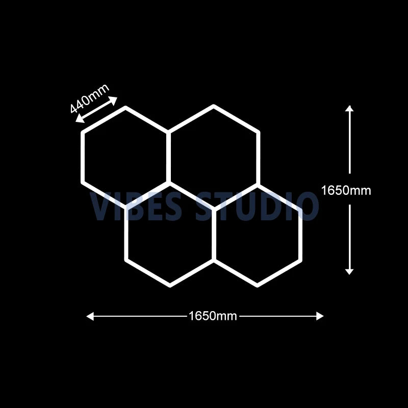 Garage Hexagon LED Light 50000H 6500K Ultra Bright for Home Gym Barbershop Car Detailing Bar Basement Workshop Ceiling Lighting
