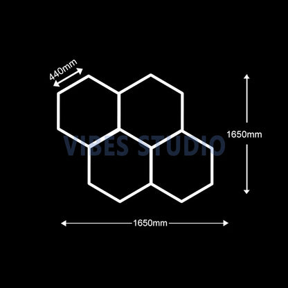 Garage Hexagon LED Light 50000H 6500K Ultra Bright for Home Gym Barbershop Car Detailing Bar Basement Workshop Ceiling Lighting