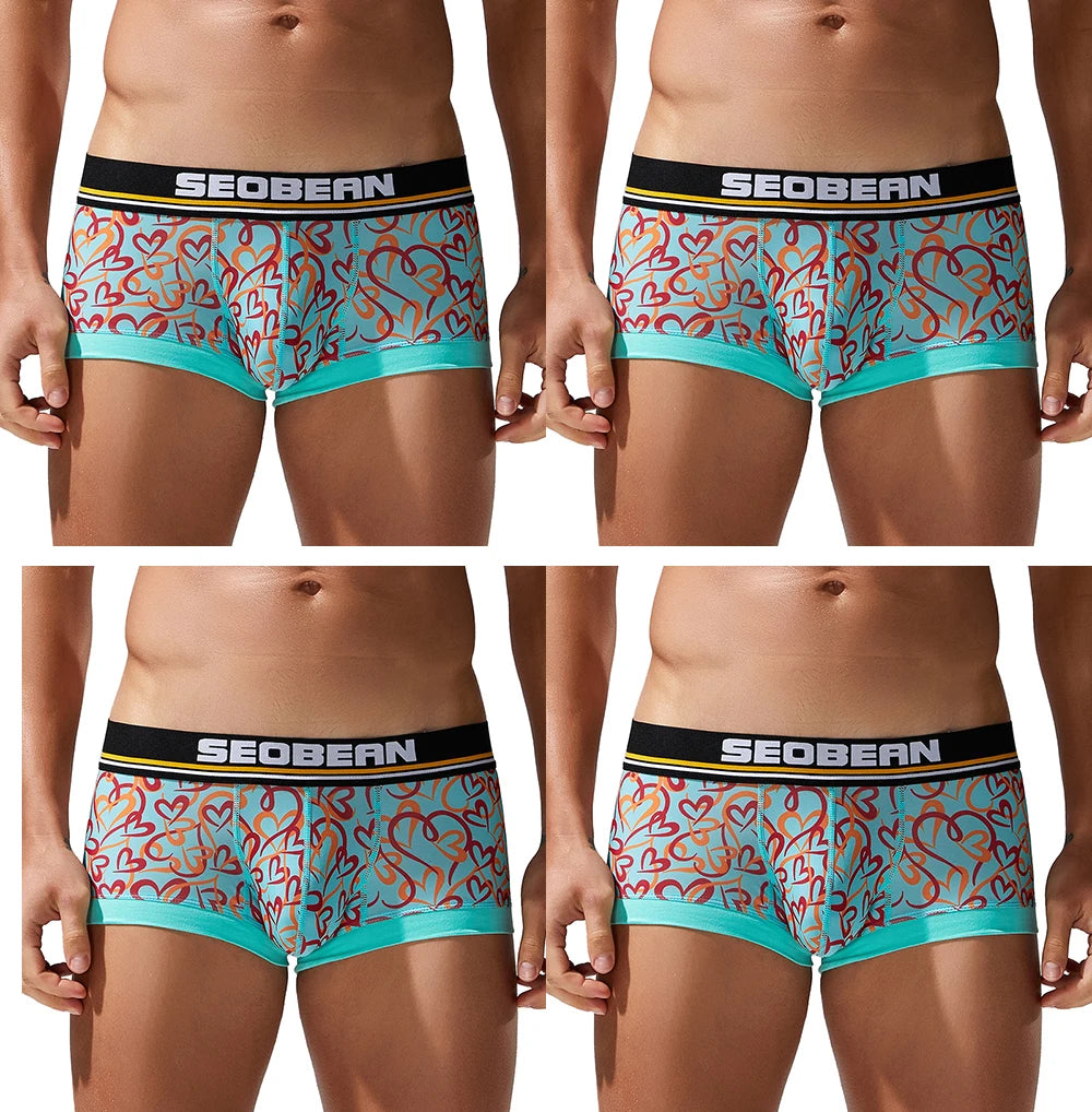 Tauwell 4-Pack Men's Summer Ice-Cool Comfortable Boxer Briefs Underwear Soft Breathable Casual Briefs for Men