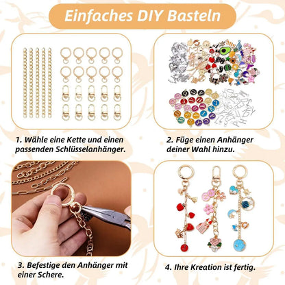 325-Piece DIY Bag Charm Making Kit Complete Jewelry Craft Set Creative Gift for Keychains & Access, Teens, Adults, Art Therapy