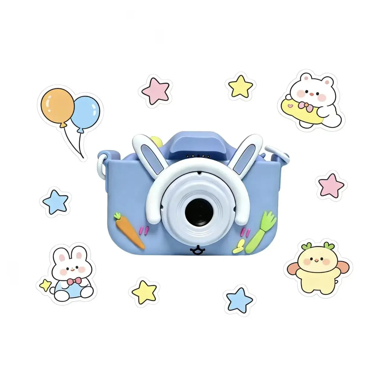 2026 New Rabbit Cartoon Kids Camera HD Dual Lens Selfie Digital Camera Toy for Boys Girls Christmas Birthday Festival Gift