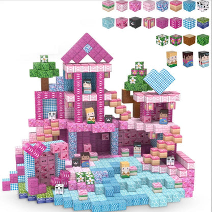 Magnetic Building Blocks Mine World Magnet Cube for Stacking Construction Set Educate Sensory Toys Kids Boys Girls Ages 160PCS