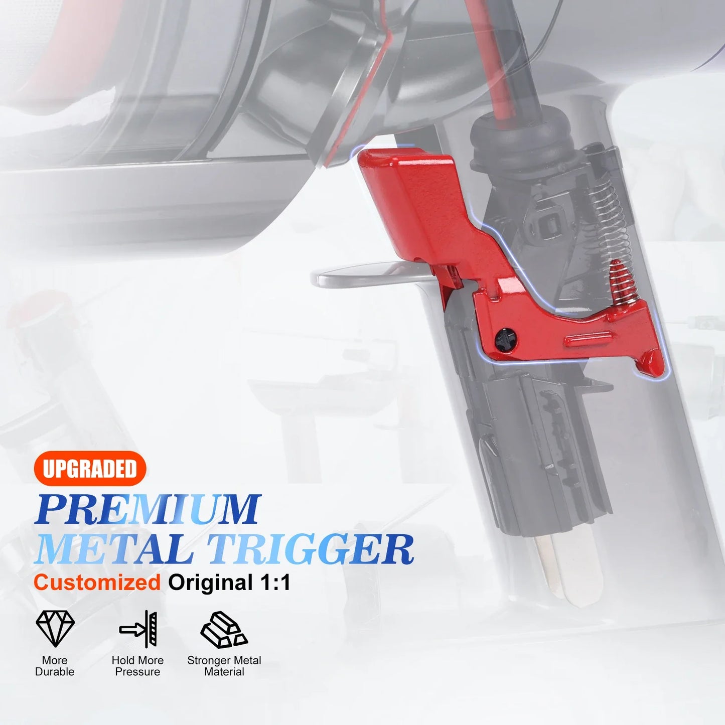 Metal Trigger Switch Button for Dyson V10 V11 SV12 SV14 with Full Repair Tools Kit, Power Switch Button replacement