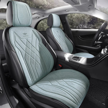 Perforated Suede Seat Cover Universal Four Seasons Cars Seats Covers Breathable Seat Non-slip Luxury Car Rams Latex Seat Cover