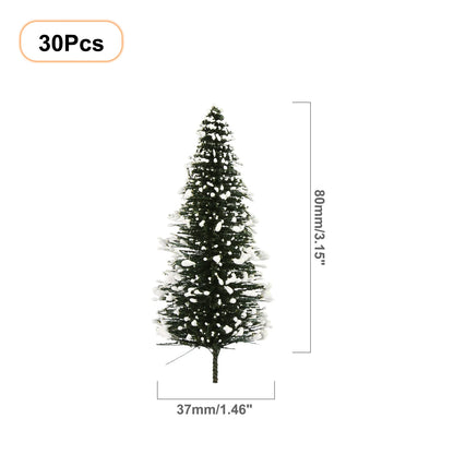 XS0804 Evemodel Model Snowy Pine Trees Deep Green Christmas Pines for HO O N Z Scale Xmas Decor Layout S0804