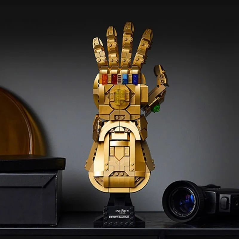 Marvel 32cm Iron Man Nano Gauntlet Building Blocks Toy - Thanos Infinity Gloves DIY Puzzle Model Toy for Collectors