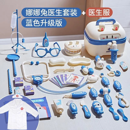 Kids Doctor Play Set Medical Kit Toys Educational Role Play Gift with Stethoscope Syringe Dentist Tools for Boys & Girls