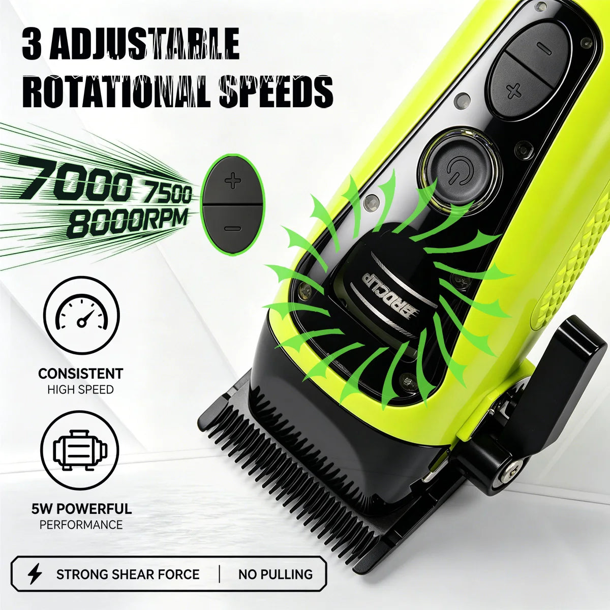 BRDCLIP Professional Magnetic Cover Hair Clipper 3-speed External Rotor Brushless Motor DK Trimmer Barber Shaver 609 10000RPM