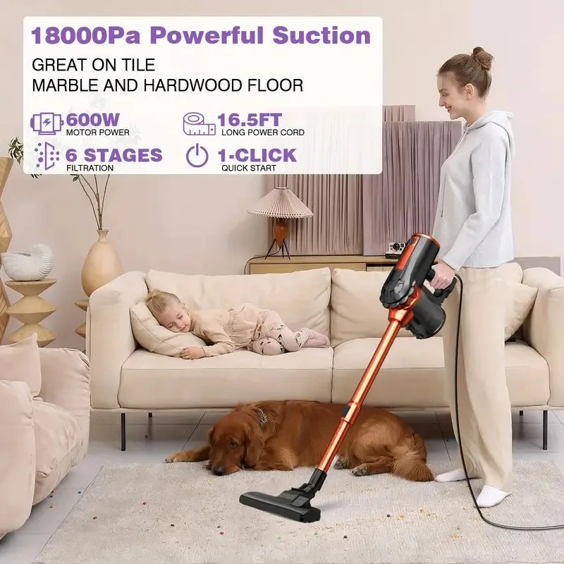 18kPa Max Handheld Vacuum, 3-in-1 Cordless Cleaner (Detachable Battery + Washable HEPA), Low Noise ≤60dB, Super Light 0.75kg