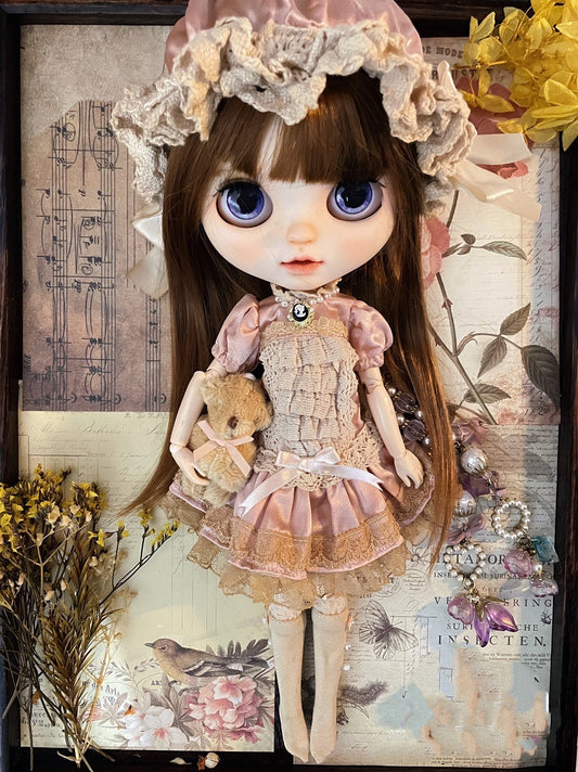 Dula Doll Clothes Dress Vintage Tea Dyeing Skirt Blythe Qbaby OB24 OB22 Azone Licca ICY JerryB 1/6 Doll