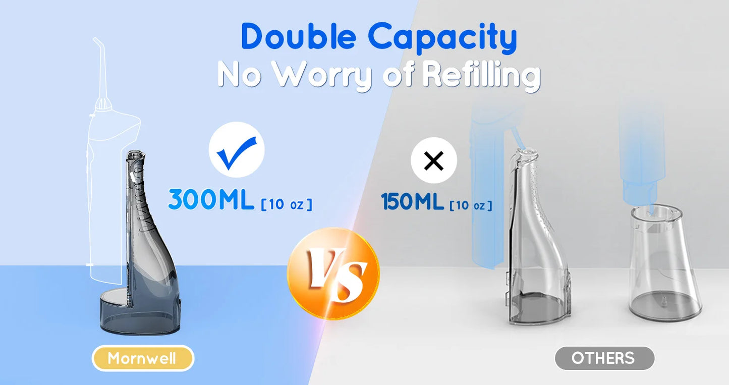 Mornwell Water Flosser Teeth Picks 4 Jets 3 Modes Portable Cordless D52 Water Floss For Teeth Cleaner IPX7 Waterproof Oral Picks