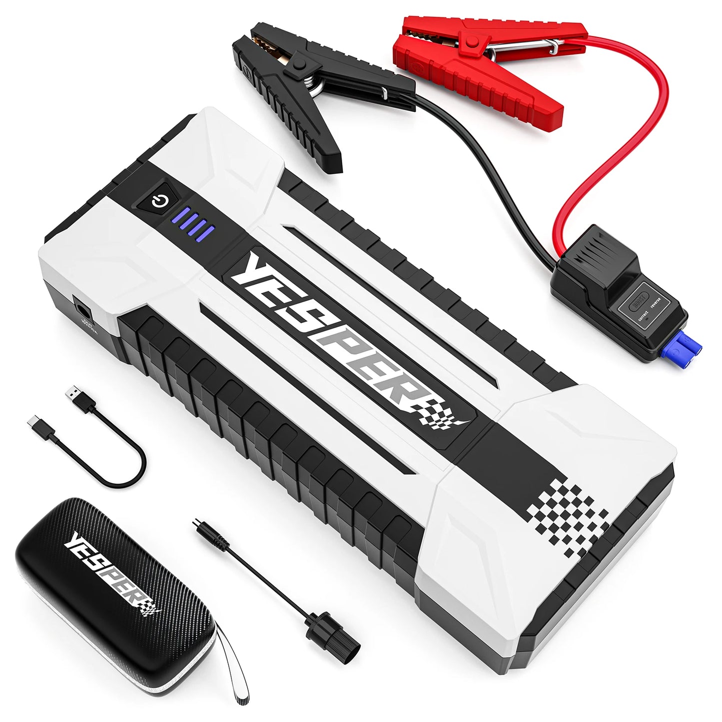 YESPER 4120A Car Jump Starter | 26800mAh | 12V Power | Gas/10.0L Diesel | Power Bank + 3-Mode Light