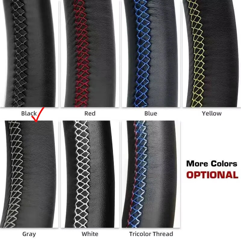 For Seat Leon Cupra R Leon ST Cupra Leon ST Cupra Ateca Cupra Ateca FR Anti-Slip Black Suede Braid Car Steering Wheel Cover