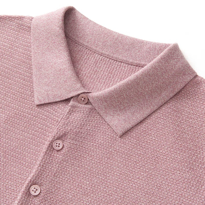 Summer new business casual short-sleeved men's POLO collar 100% Lyocell T-shirt knitted plus size youth sweater