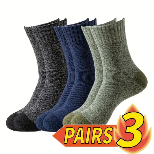 3/5/10 Pairs Men's Socks Mid Length Socks in Autumn and Winter Thick and Warm Daily Socks