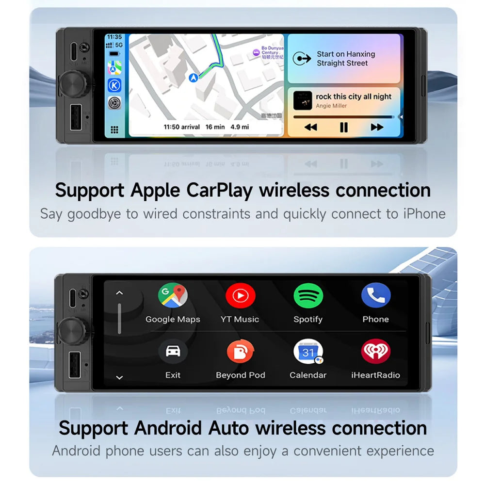 JIUYIN D23M 6.28 inch Universal Car Radio 1 Din Carplay Wireless Android Auto Car Multimedia HD IPS Touch Screen USB TYPE-C BT