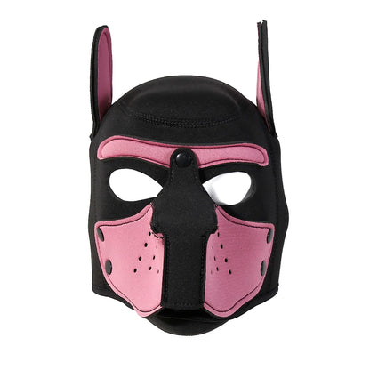 Exotic Full Face Dog Headgear Open Mouth Puppy Mask Hood for Men Women Halloween Party Play Sexy Cosplay Costume Accessory