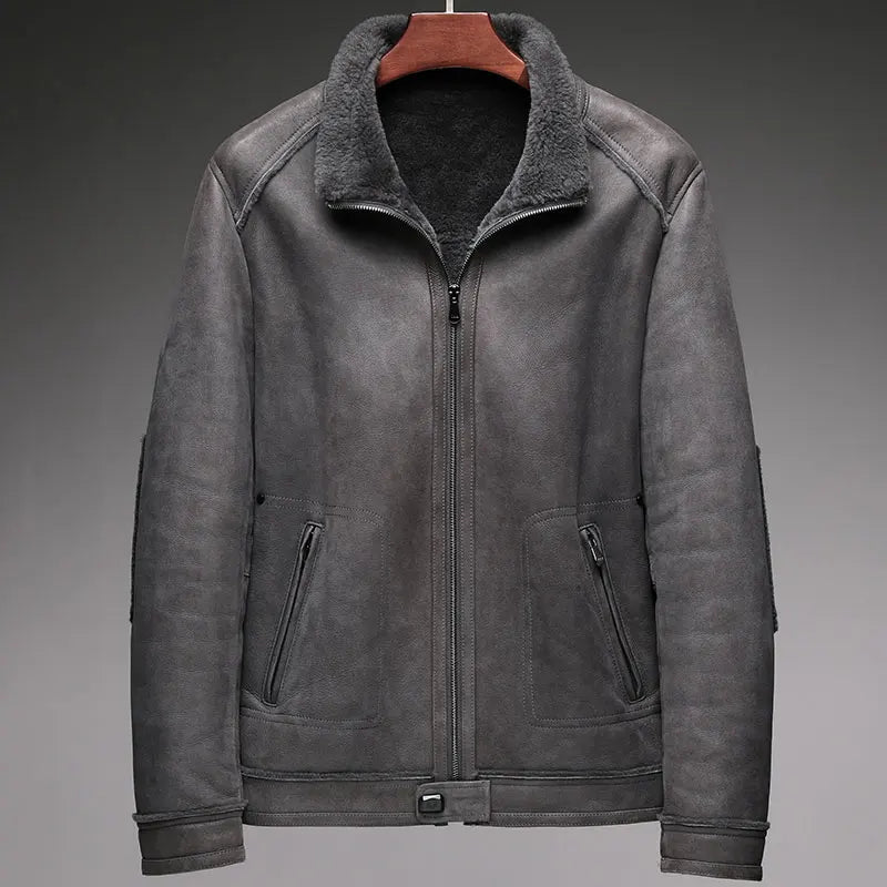 AYUNSUE Natural Real Sheepskin Fur Coat 2024 Winter Jacket Mens Fur Jackets Coats Fashion Genuine Leather Jacket Men Clothing